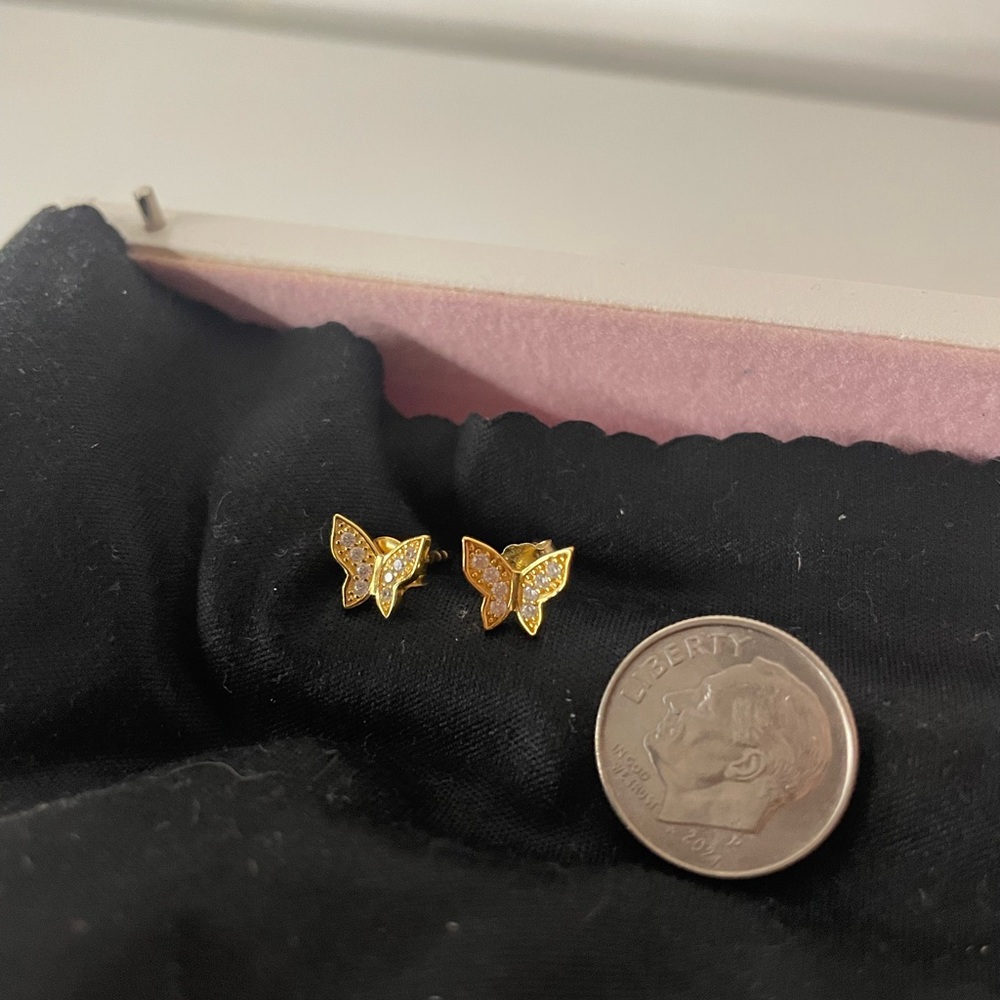 Elegant Gold Butterfly Stud Earrings